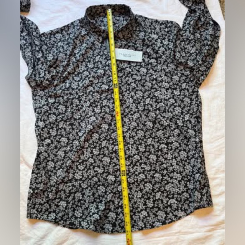 Perry Ellis Black and White Floral Shirt - Picture 3 of 6
